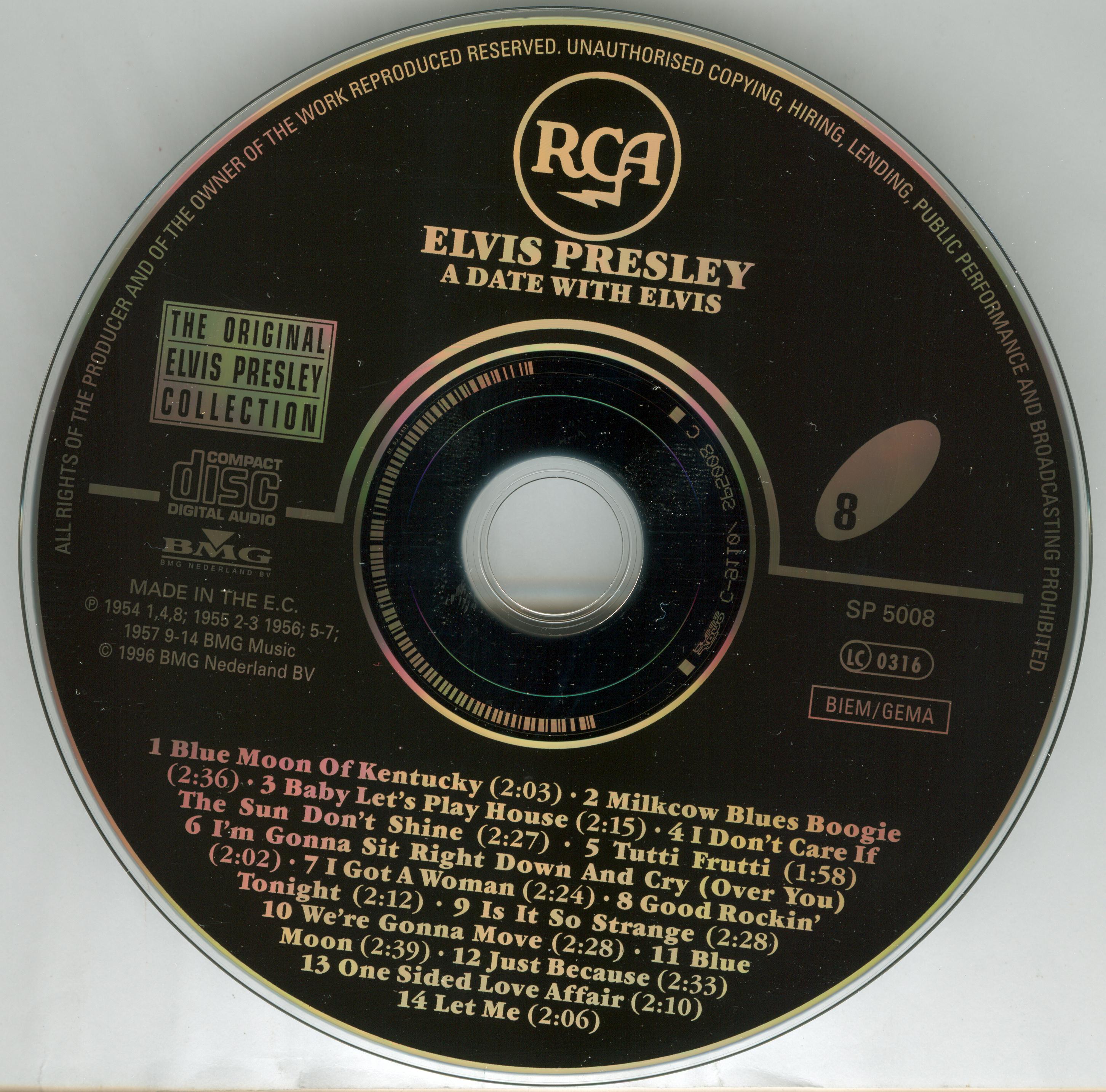 Elvis Presley  The Original Elvis Presley Collection 08; A Date With Elvis : CD